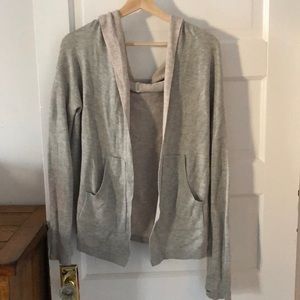 Lululemon Light Grey Reversible Hooded Cardigan
